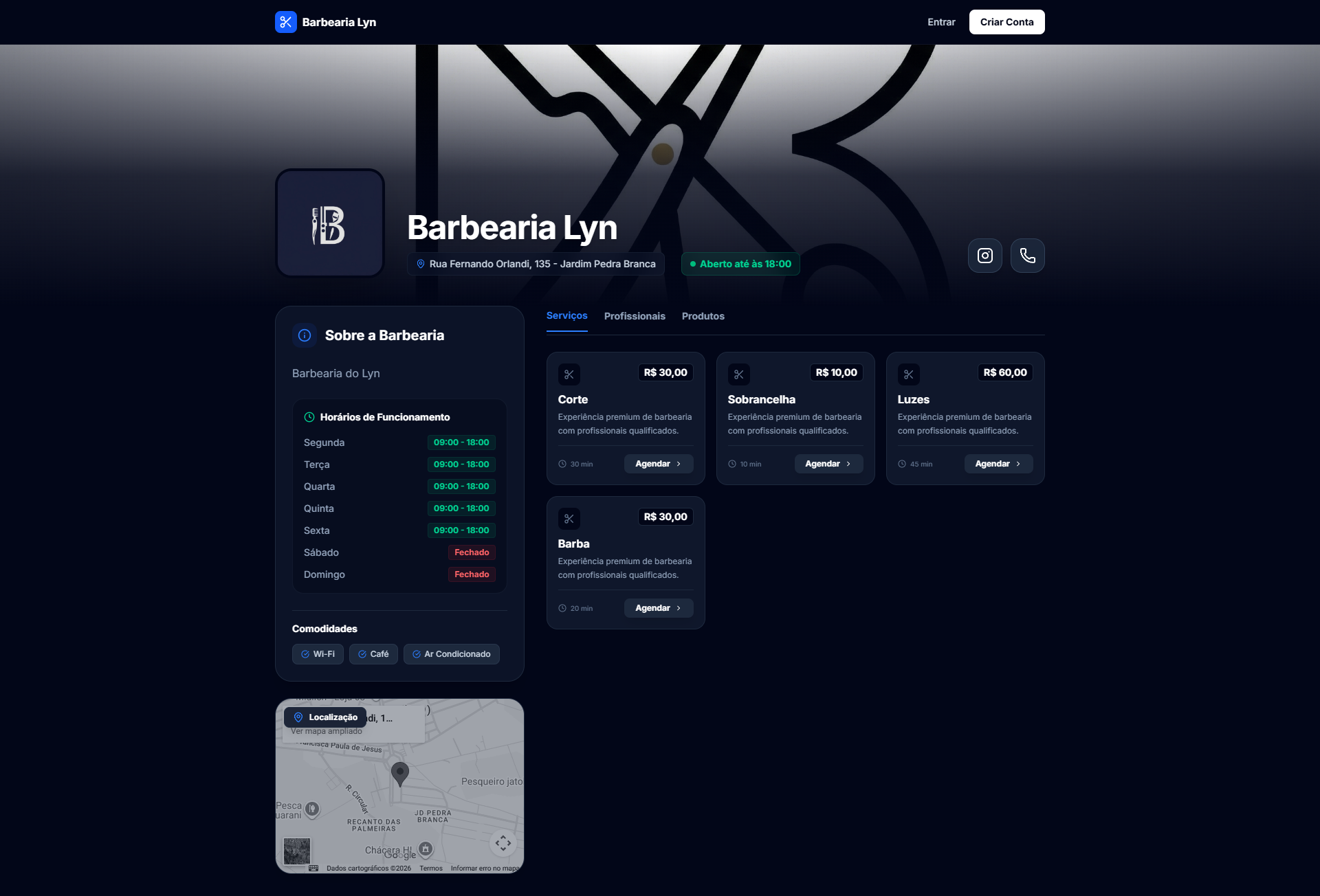Aplicativo de Agendamento Online BarberCuttz